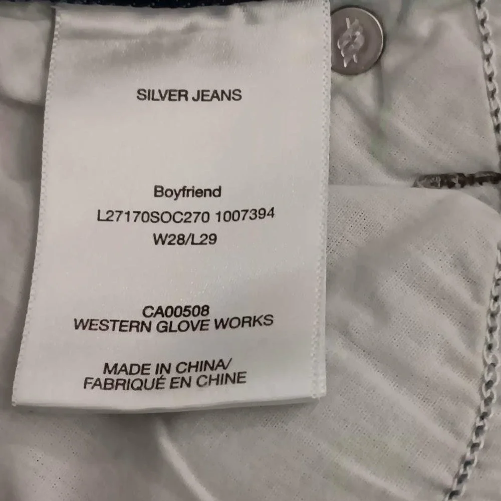 Silver Jeans Co‎ Jeans Womens W28/L29 Blue Boyfriend Distressed Stretch Denim